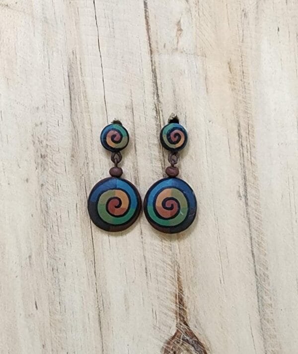Brinco Espiral 2 peças Estampadas - Imagem 2